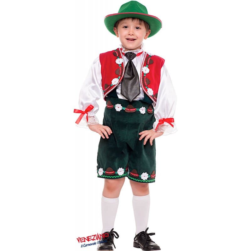 Costume carnevale tirolese bimbo 4-6 anni - veneziano 53886 - 3