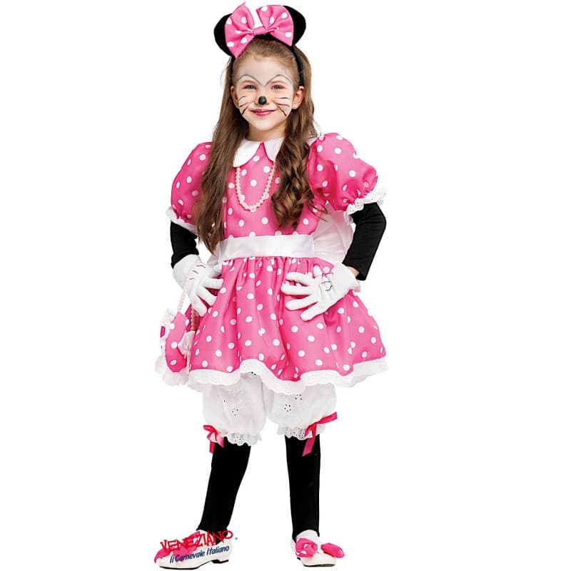 Costume carnevale topoletta lusso 4-6 anni - veneziano 53157 - 3
