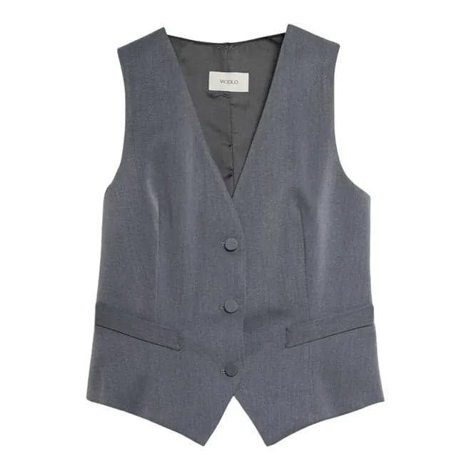 Gilet basic in grigio o nero - 9