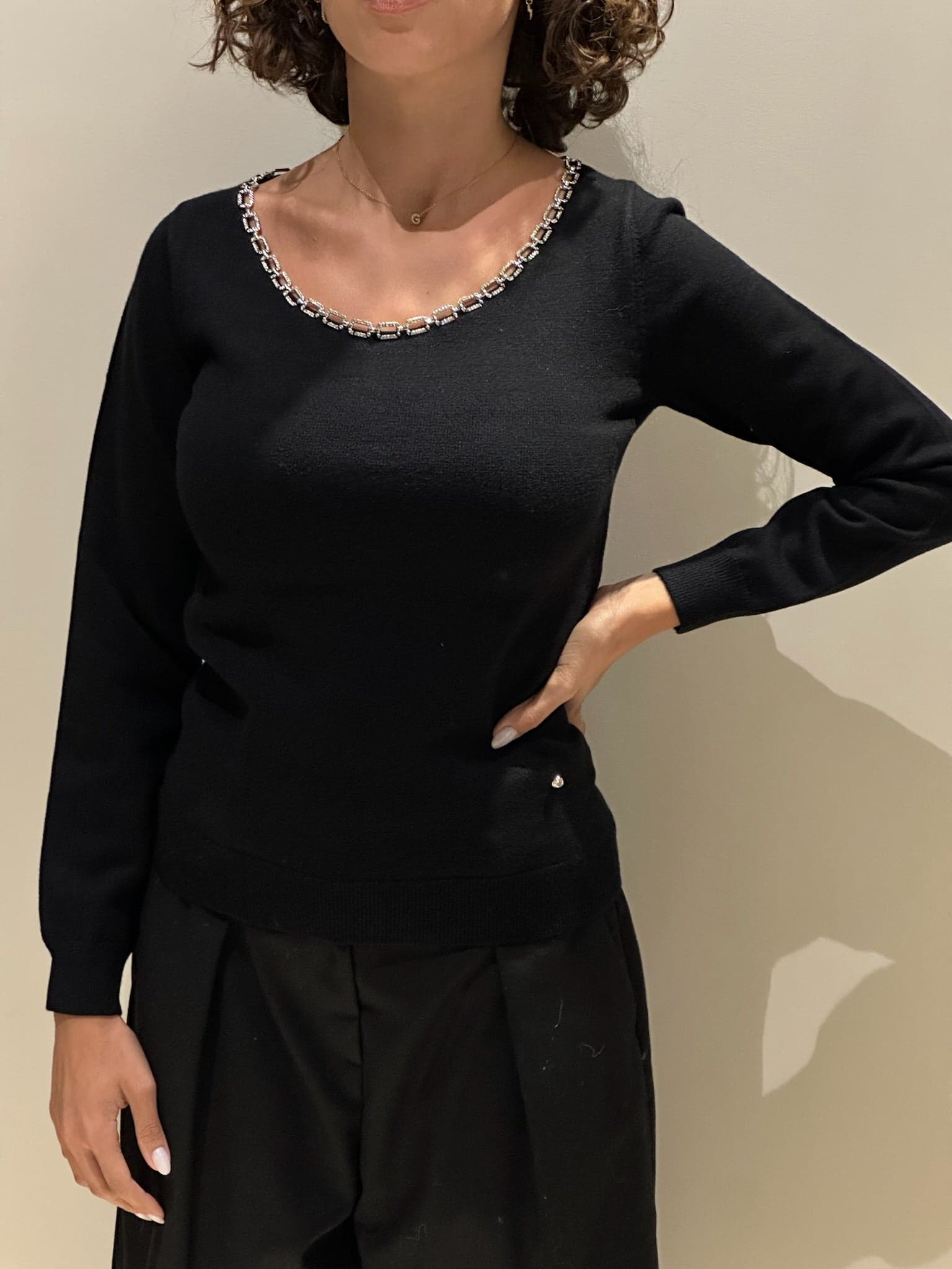 Maglia scollo ampio catena - 2