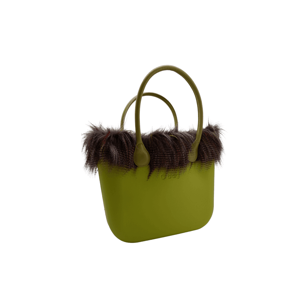 O Bag Borsa Verde Donna con Pelliccia e Manici Rimovibili - 2