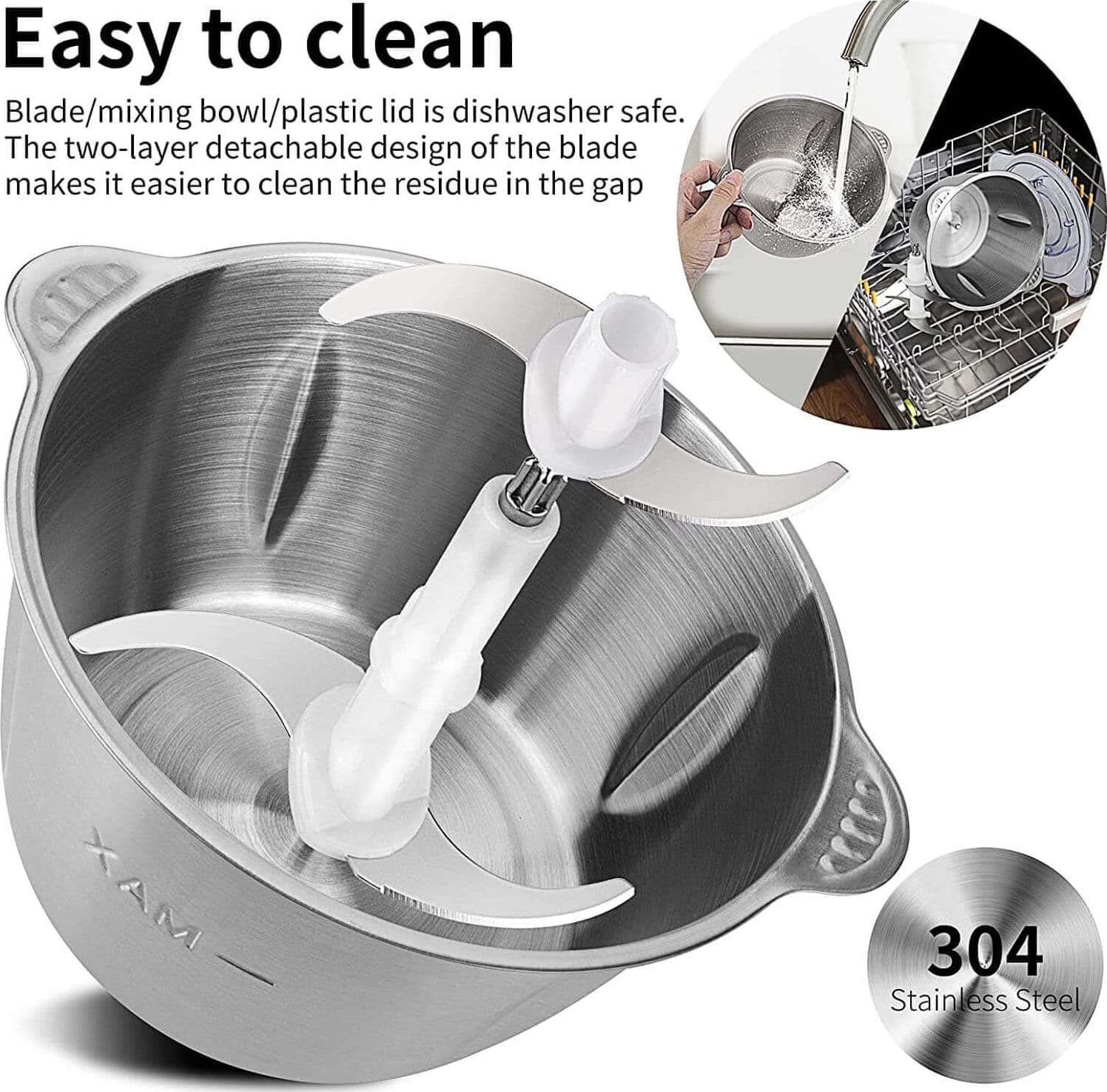 Tritatutto Elettrico Cucina in Acciaio Inox - 3