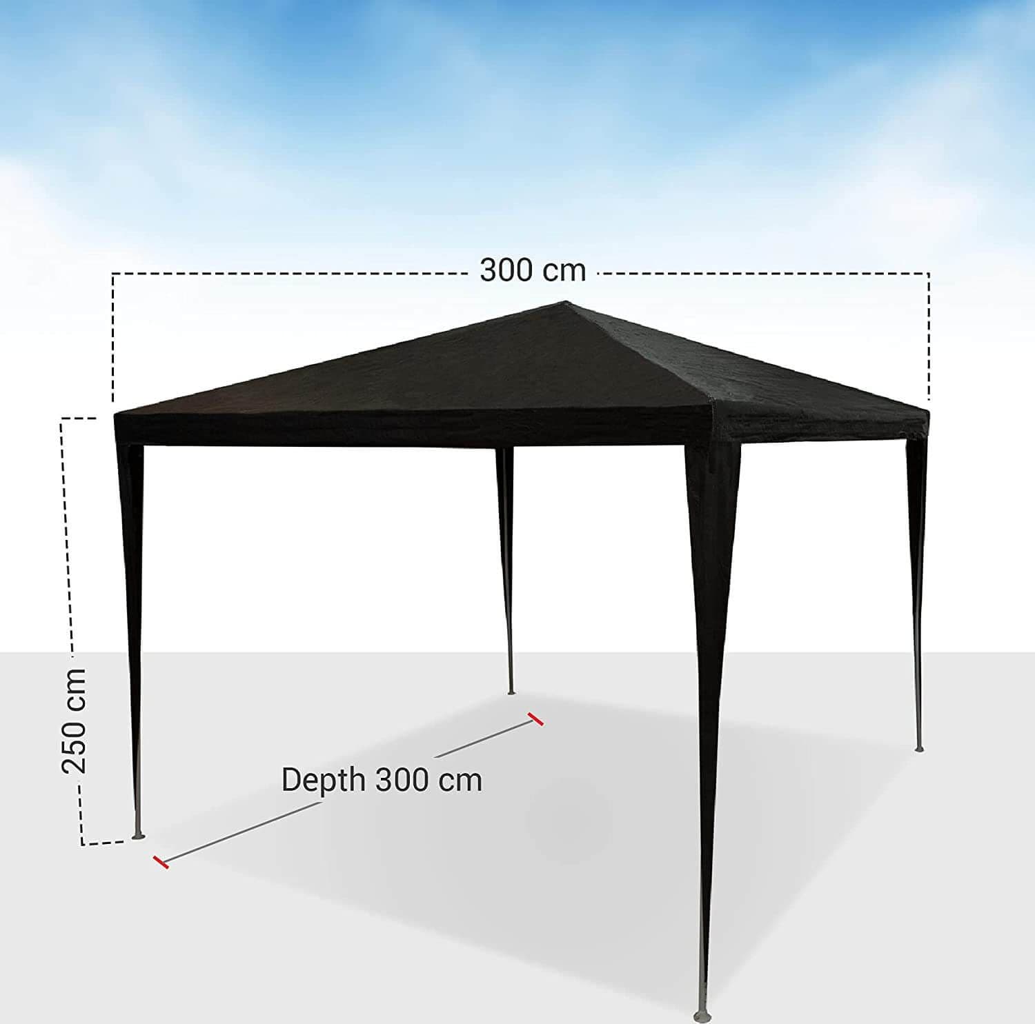 Tenda Gazebo da Giardino Pieghevole Nera - 2