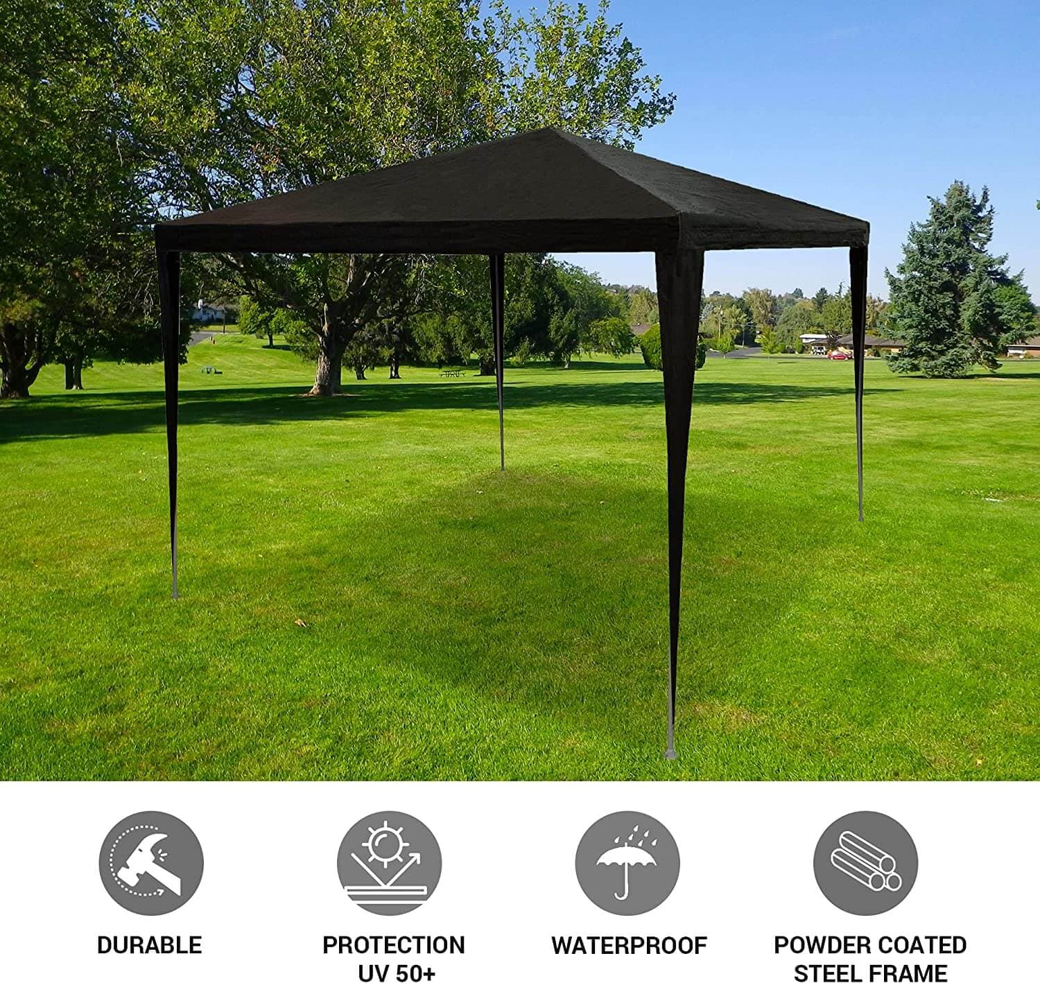 Tenda Gazebo da Giardino Pieghevole Nera - 3