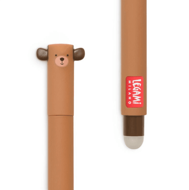 Legami - Penna gel cancellabile inchiostro blu, Tema Bear senza miele - 3