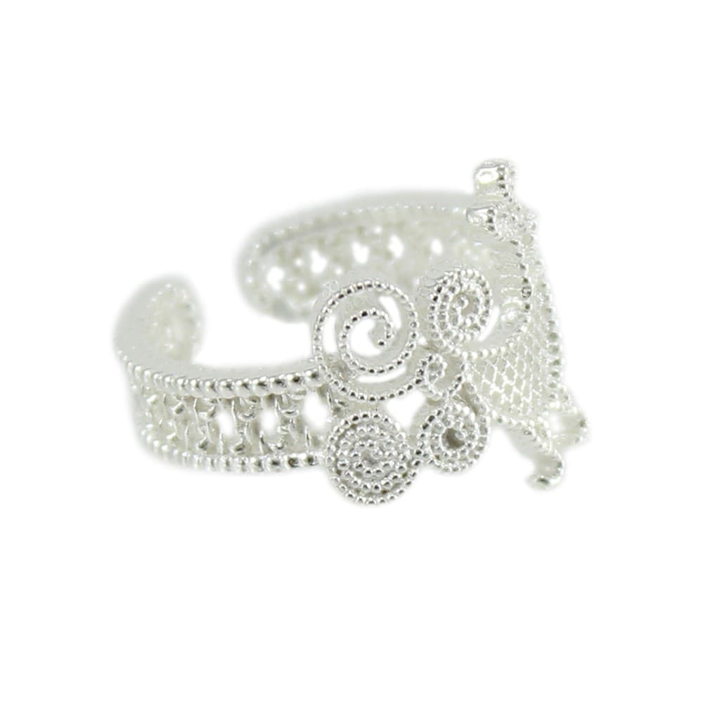 Anello Pavoncella Sarda Argento Filigrana Fascia Aperta - 2