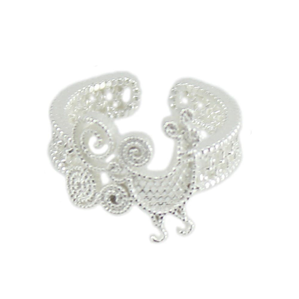 Anello Pavoncella Sarda Argento Filigrana Fascia Aperta - 4