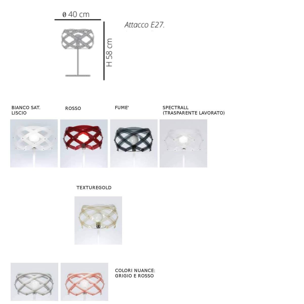 Abat-jour moderna EMPORIUM NUCLEA E27 LED metacrilato lampada tavolo - 25