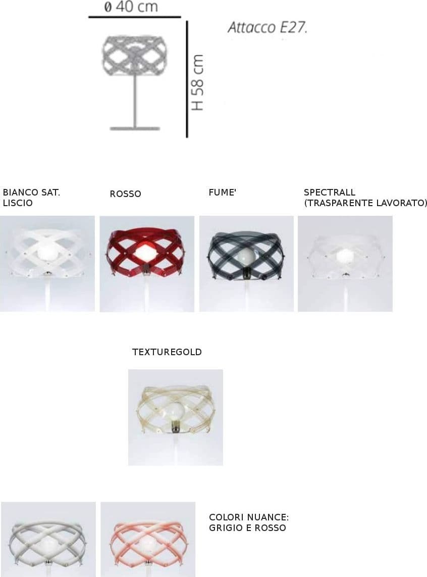 Abat-jour moderna EMPORIUM NUCLEA E27 LED metacrilato lampada tavolo - 16