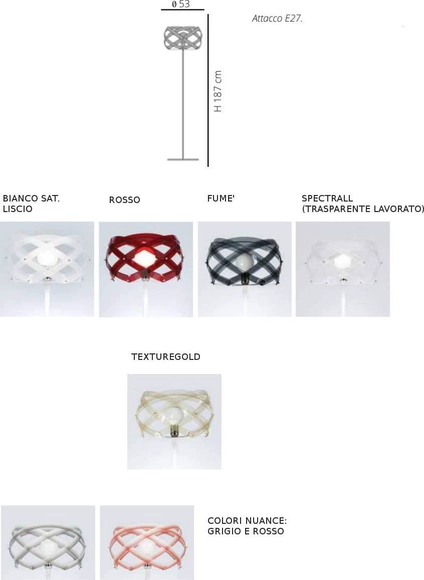 Piantana moderna EMPORIUM NUCLEA E27 LED metacrilato lampada terra - 12