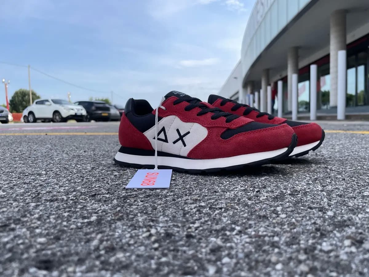 SUN68 Running bambino BOY'S TOM COLOR nera e rossa Z43307T10