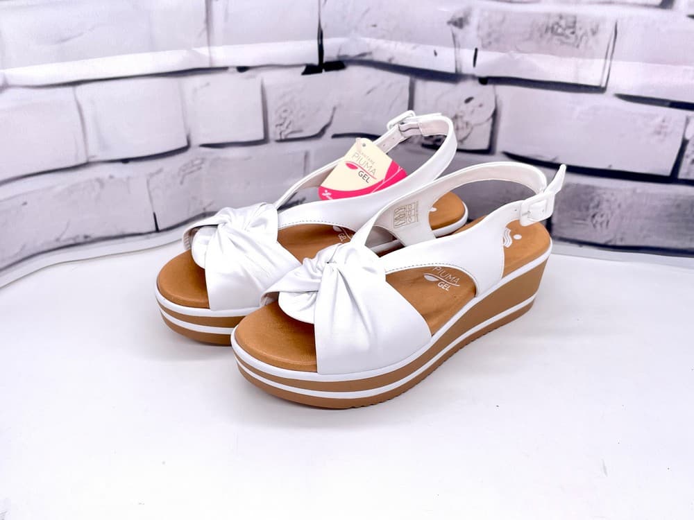 SUSIMODA Sandalo Donna Bianco Con Zeppa - 4