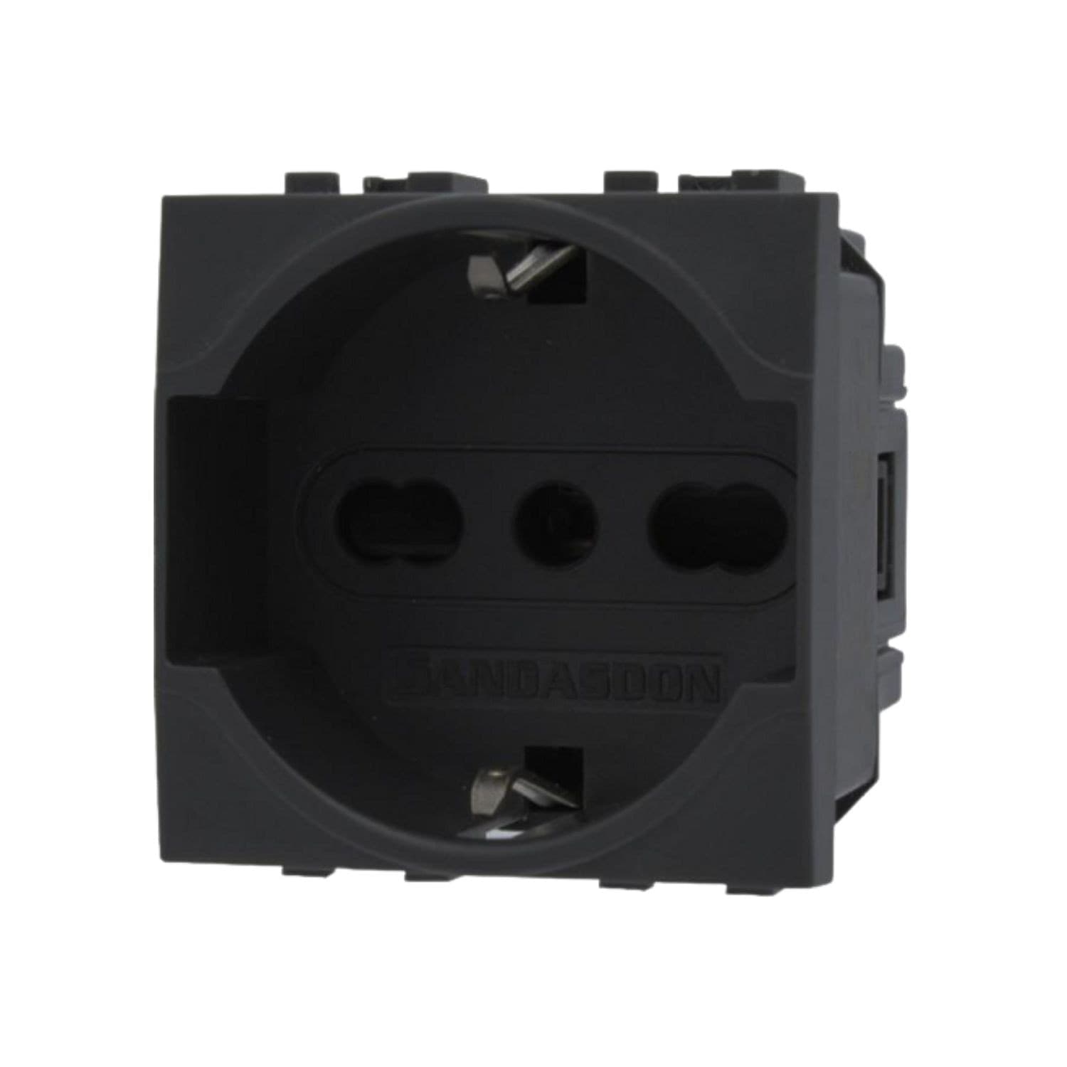 EcoPrice Presa Schuko 2P+T 10/16A 250V Style Nero SD81400