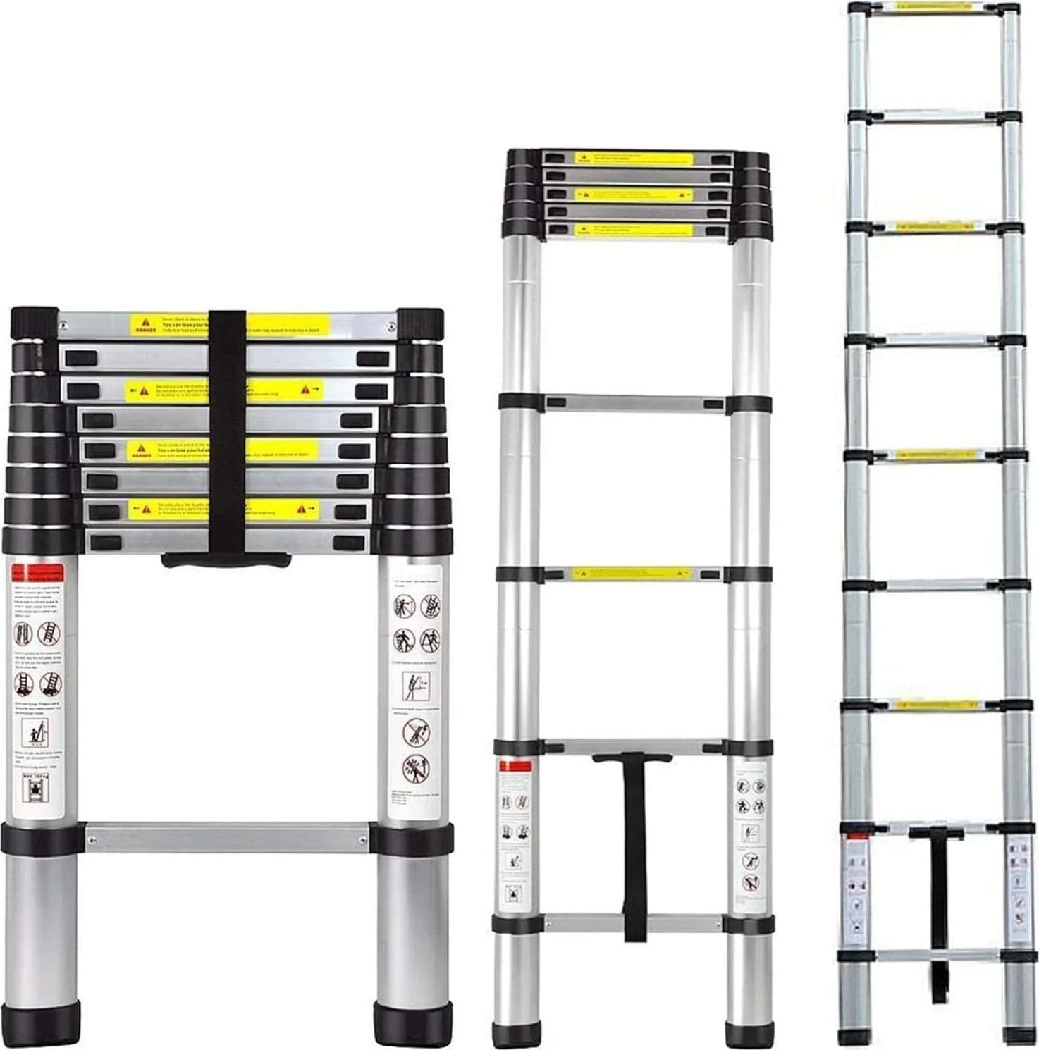 Scala Telescopica Multiuso 2,6 Metri in Alluminio - Portata 150 kg per Fai da Te ed Edilizia - 2