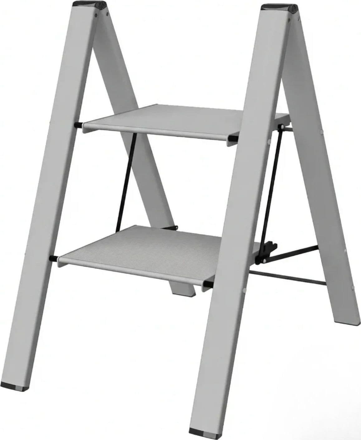 Sgabello Scala 2 Gradini Alluminio 46 Cm - SGA2GR.AL HERCULES, Antiscivolo e Leggero