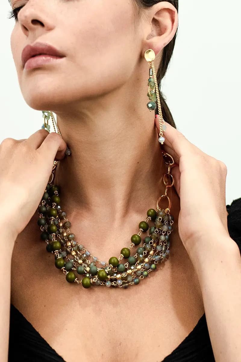 MYA ACCESSORIES | Orecchini a catena con pietre - 3