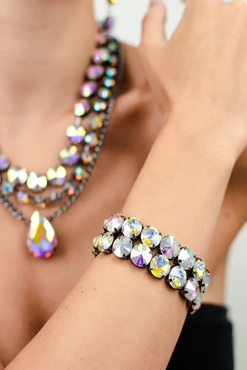 MYA ACCESSORIES | Bracciale a 2 fili con pietre in vetro - 3