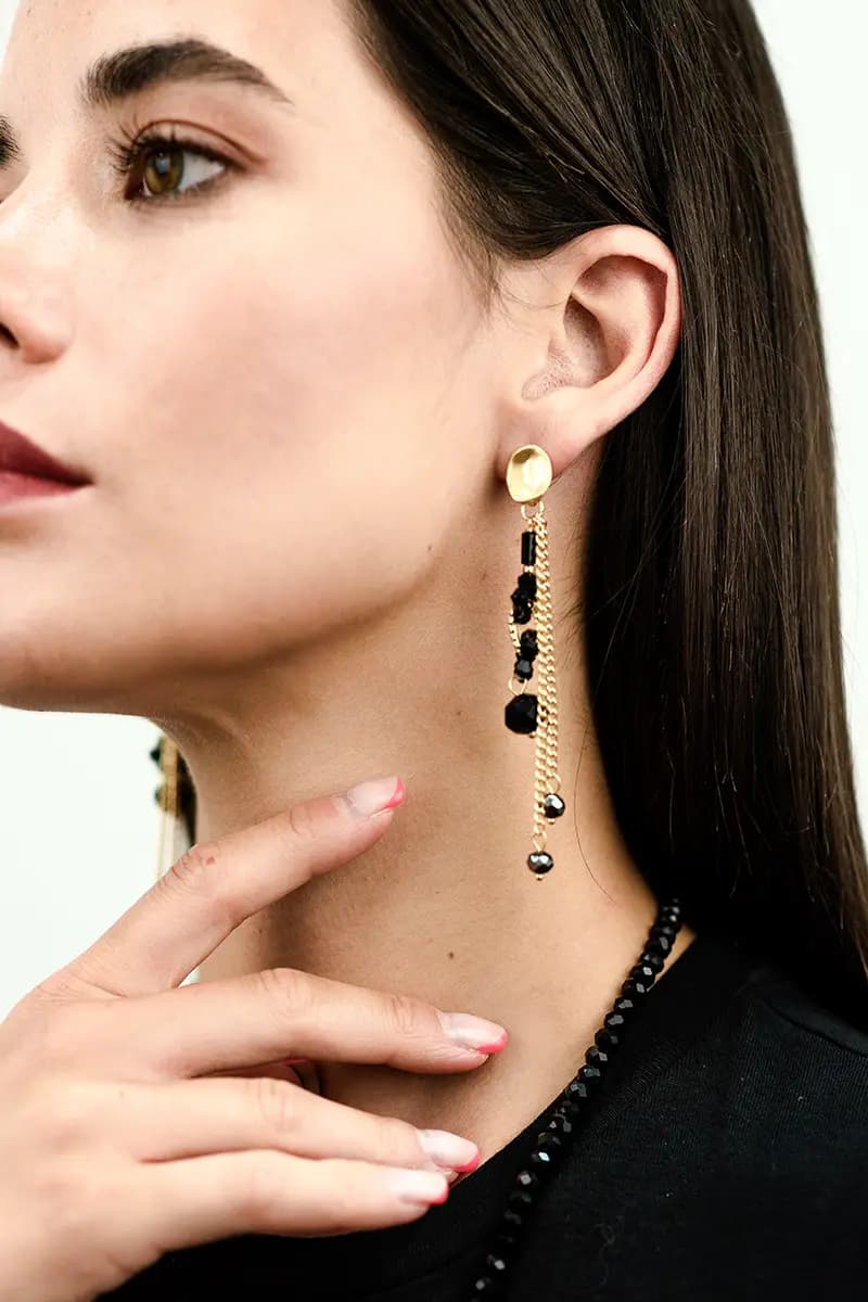 MYA ACCESSORIES | Orecchini a catena con pietre - 3