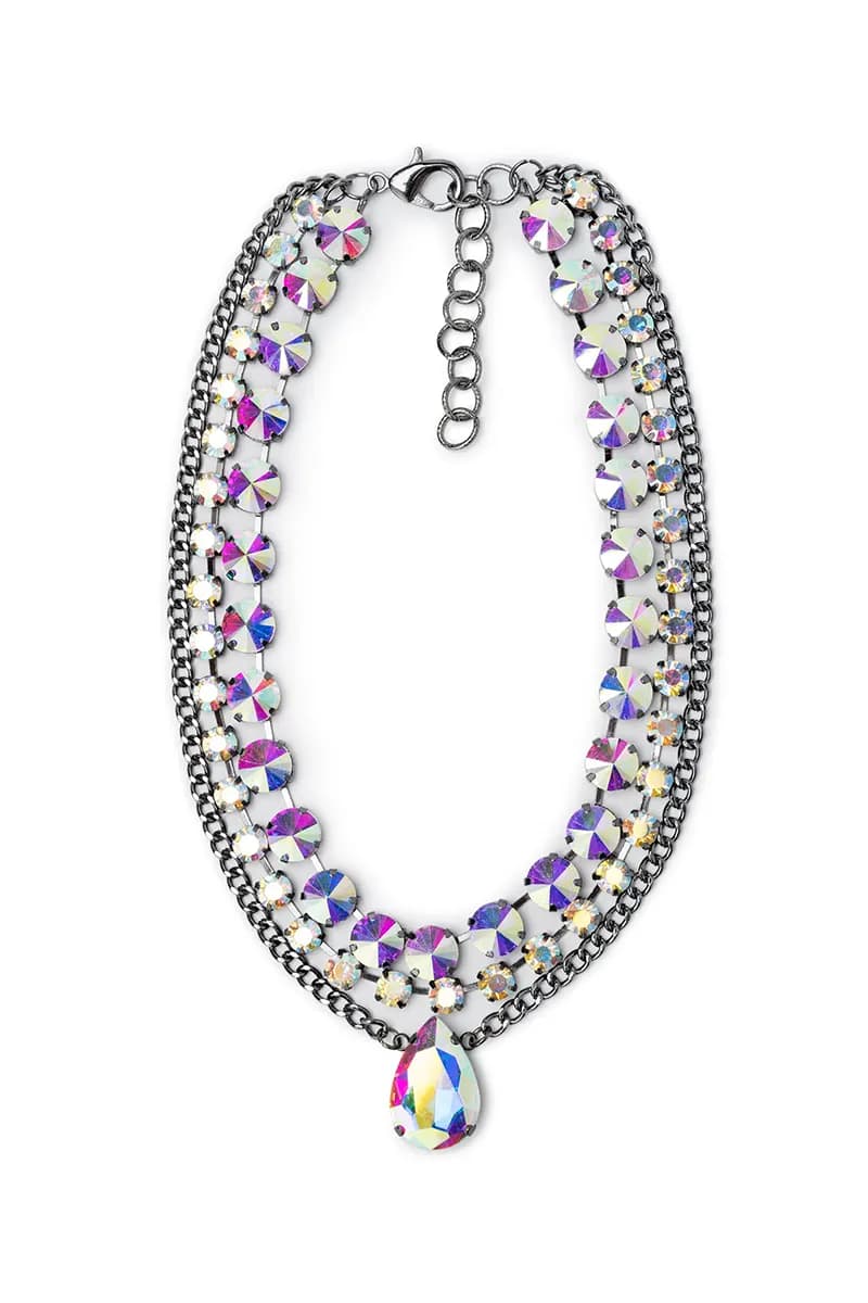 MYA ACCESSORIES | Girocollo in metallo gun con pietre in vetro - 2