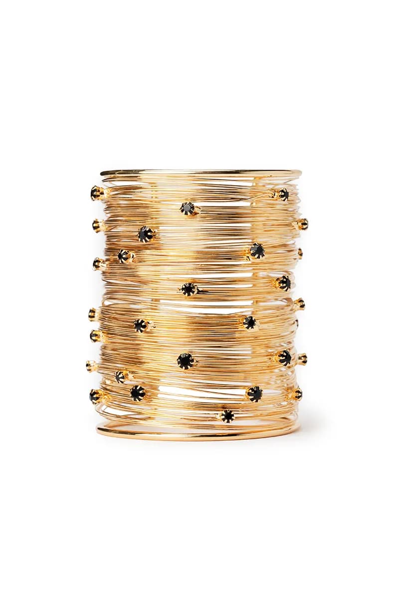 MYA ACCESSORIES | Bracciale rigido bangle in metallo con strass - 2