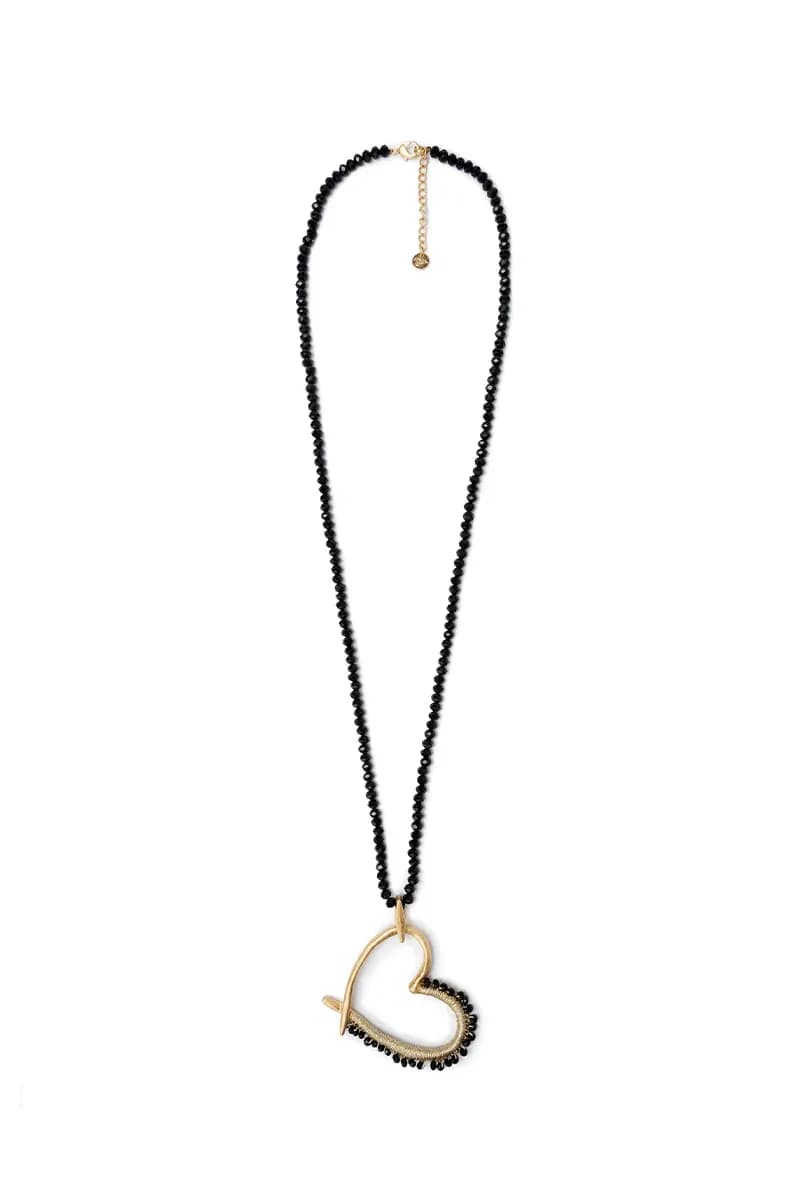 MYA ACCESSORIES | Collana lunga microcristalli pendente cuore - 2