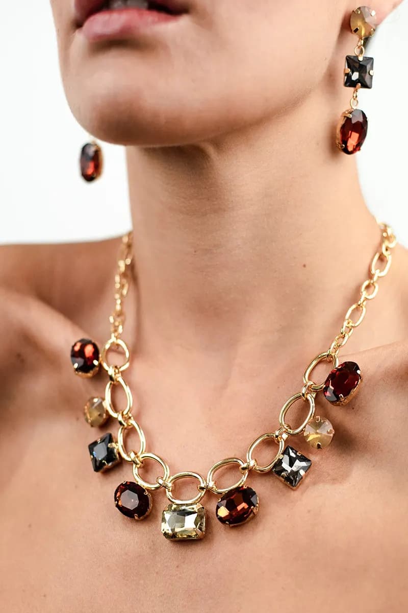 MYA ACCESSORIES | Girocollo a catena con pietre - 3