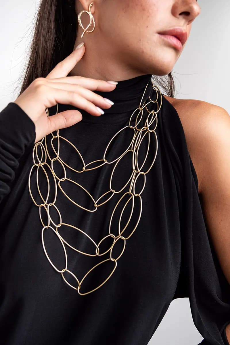 MYA ACCESSORIES | Collana multifili cerchi ovali - 3