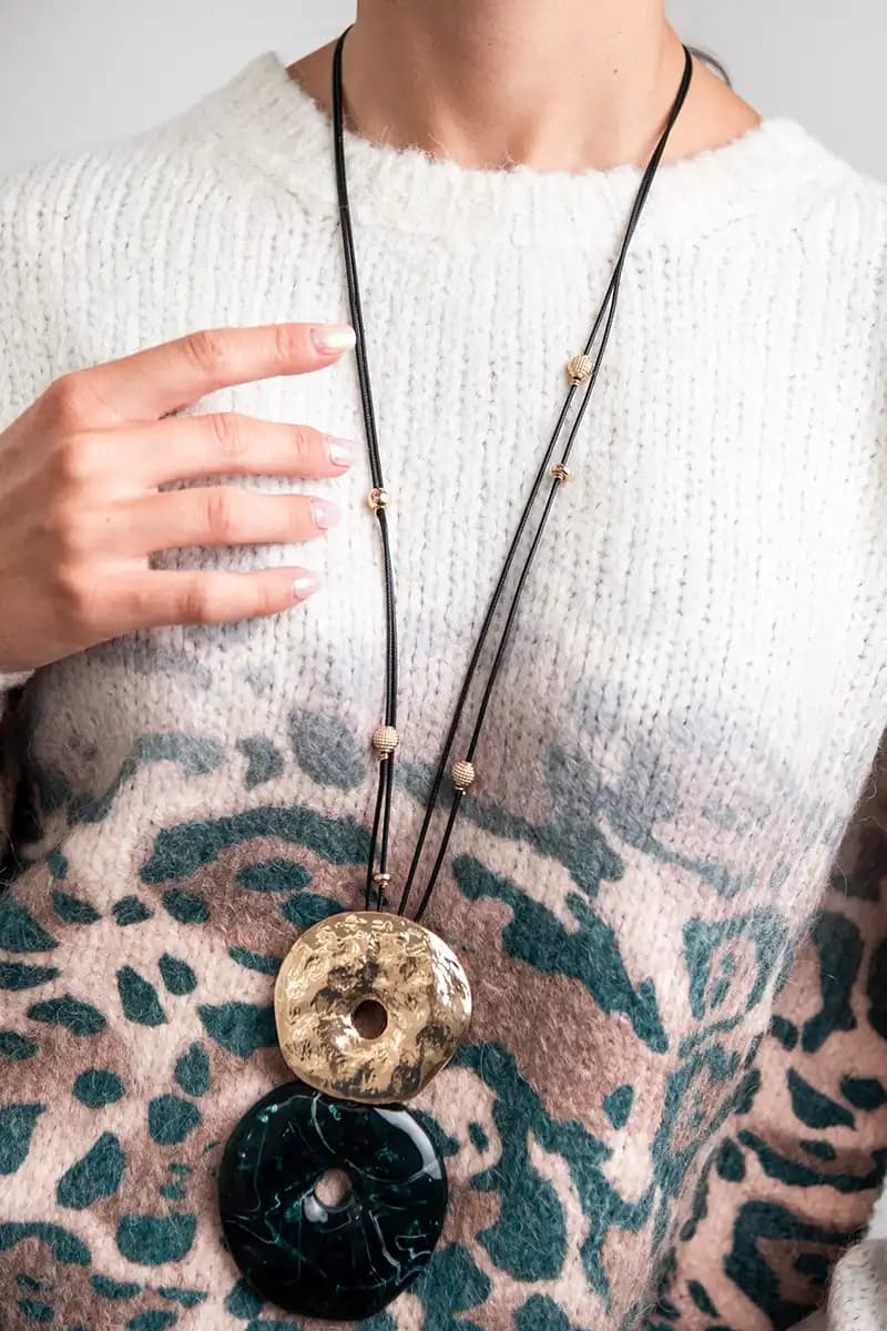 MYA ACCESSORIES | Collana lunga laccio pendente donut - 3