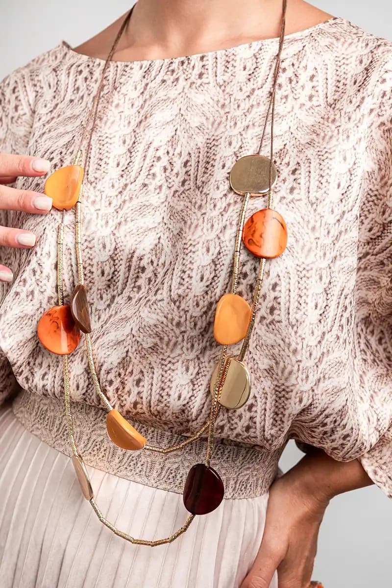 MYA ACCESSORIES | Collana a due fili con inserti in resina - 3
