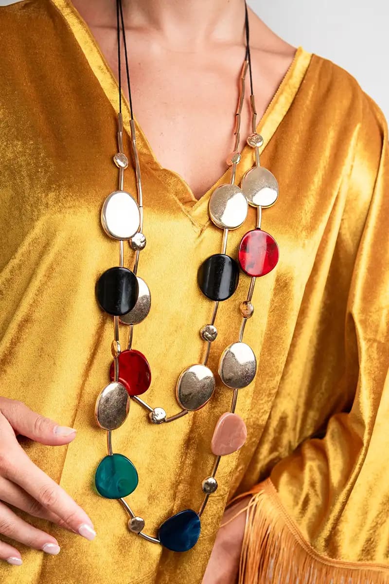 MYA ACCESSORIES | Collana a due fili con inserti in resina - 3