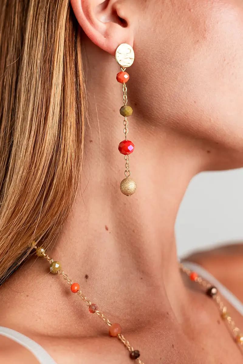 MYA ACCESSORIES | Orecchini con pietre arancio - 3