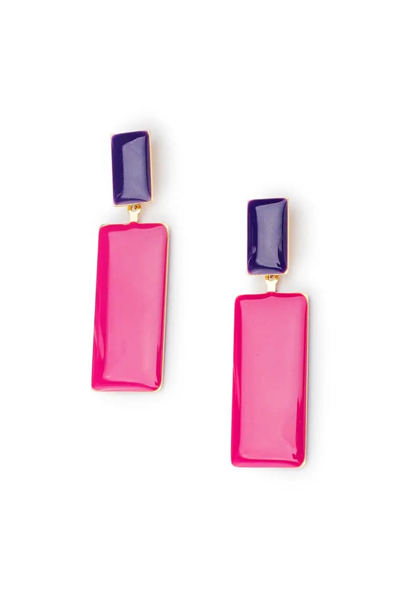 MYA ACCESSORIES | Orecchini rettangolari smaltati - 2
