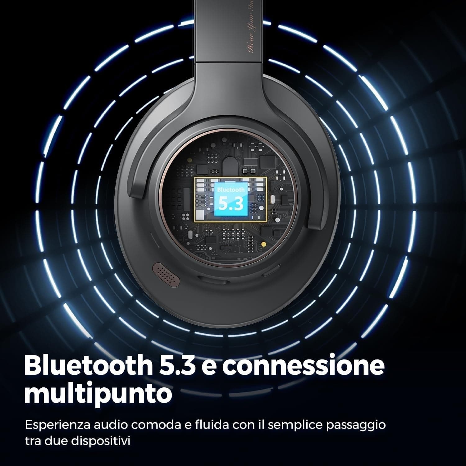 Cuffie wireless SoundPEATS Space riduzione attiva del rumore 5.3 over-ear ENC - 6
