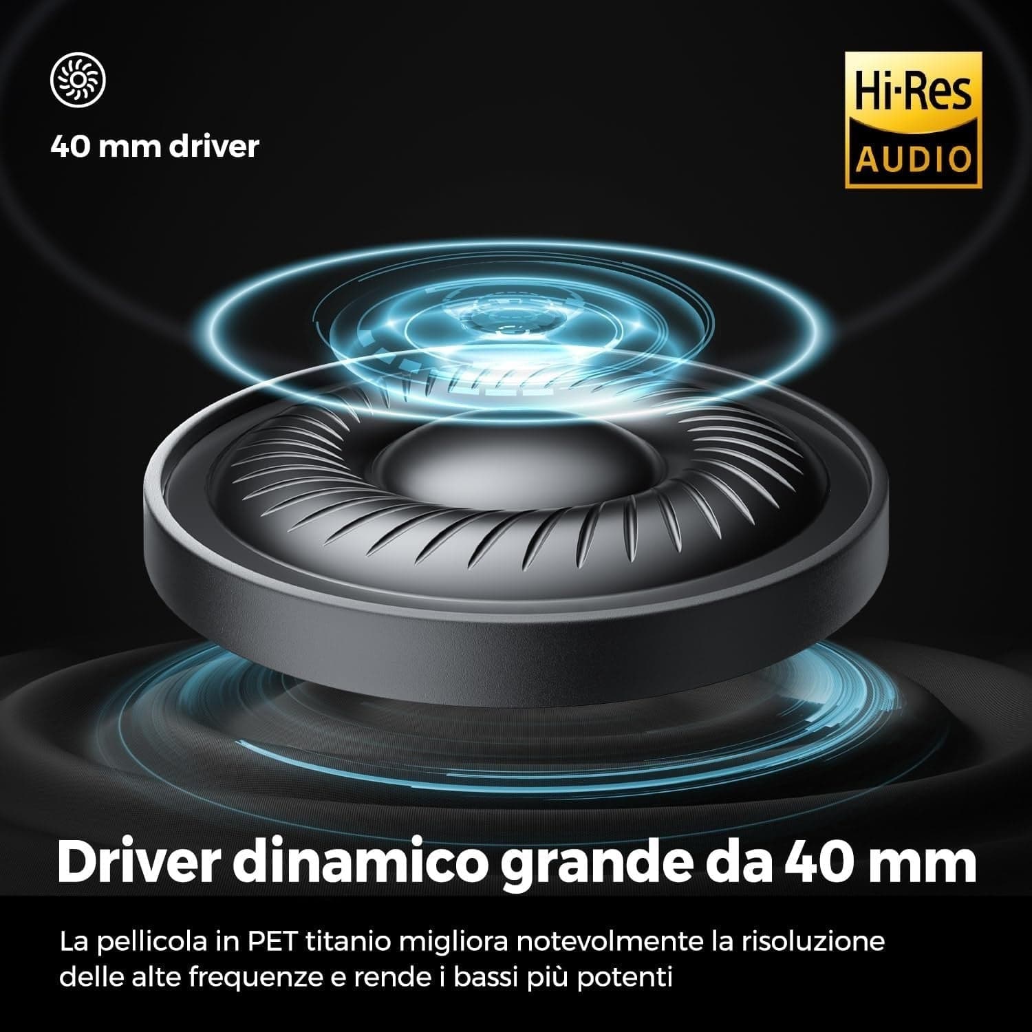 Cuffie wireless SoundPEATS Space riduzione attiva del rumore 5.3 over-ear ENC - 7