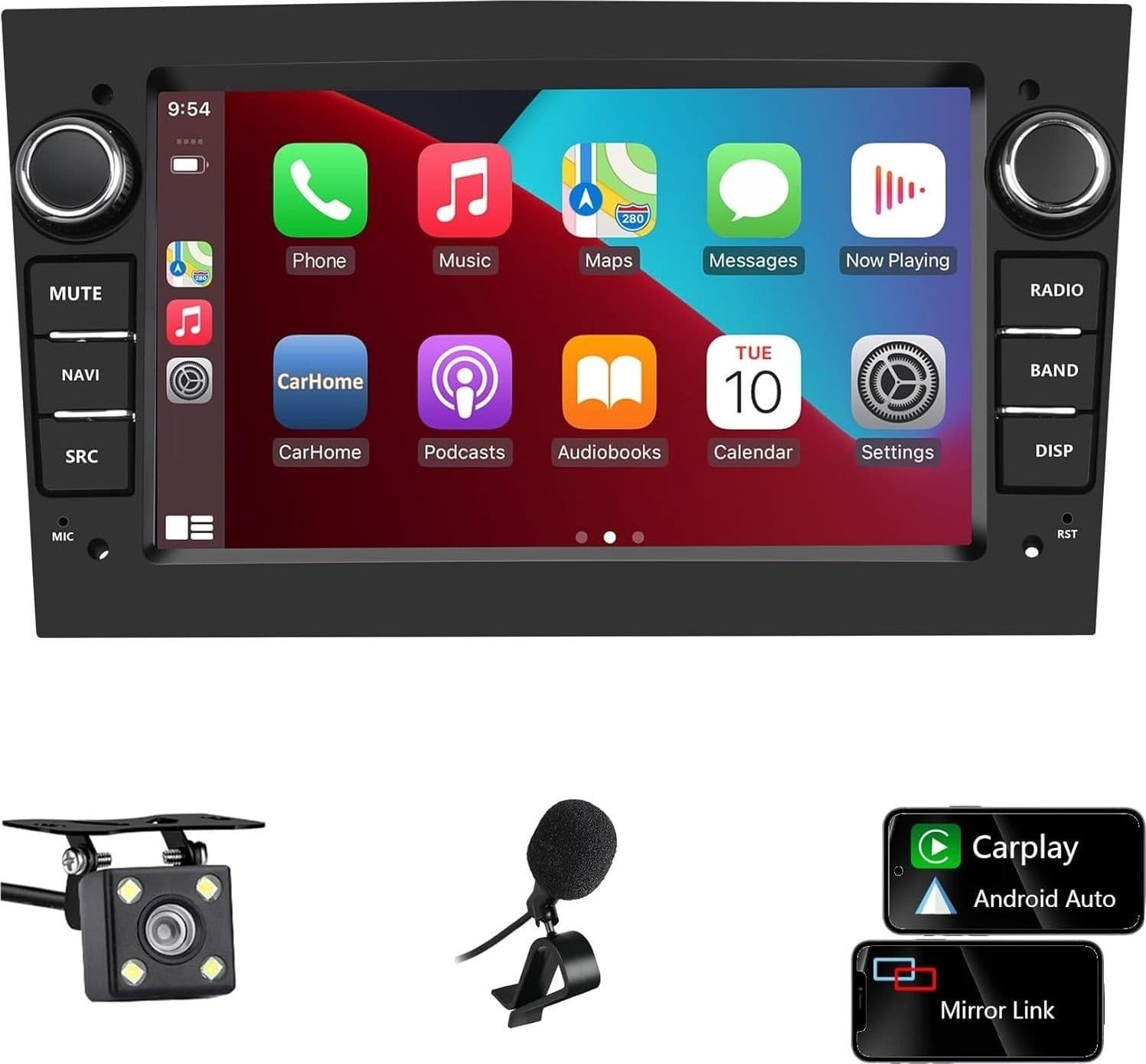 Autoradio 2 DIN per Opel Corsa d Astra h Zafira b Meriva Vivaro Bluetooth Argent - 2