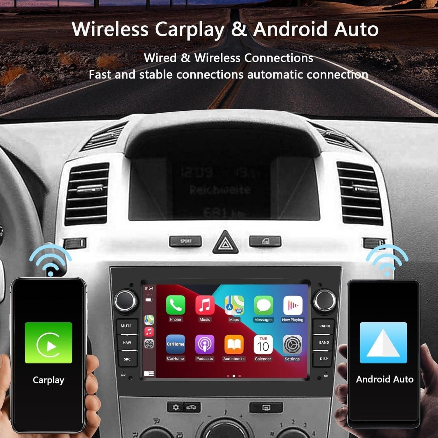 Autoradio 2 DIN per Opel Corsa d Astra h Zafira b Meriva Vivaro Bluetooth Argent - 5