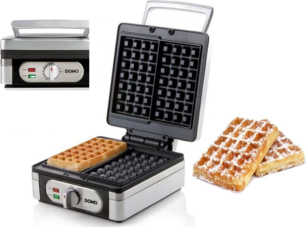 DOMO Piastra per wafel 2 in 1, per cialde di forma quadrata extra spesse - 6