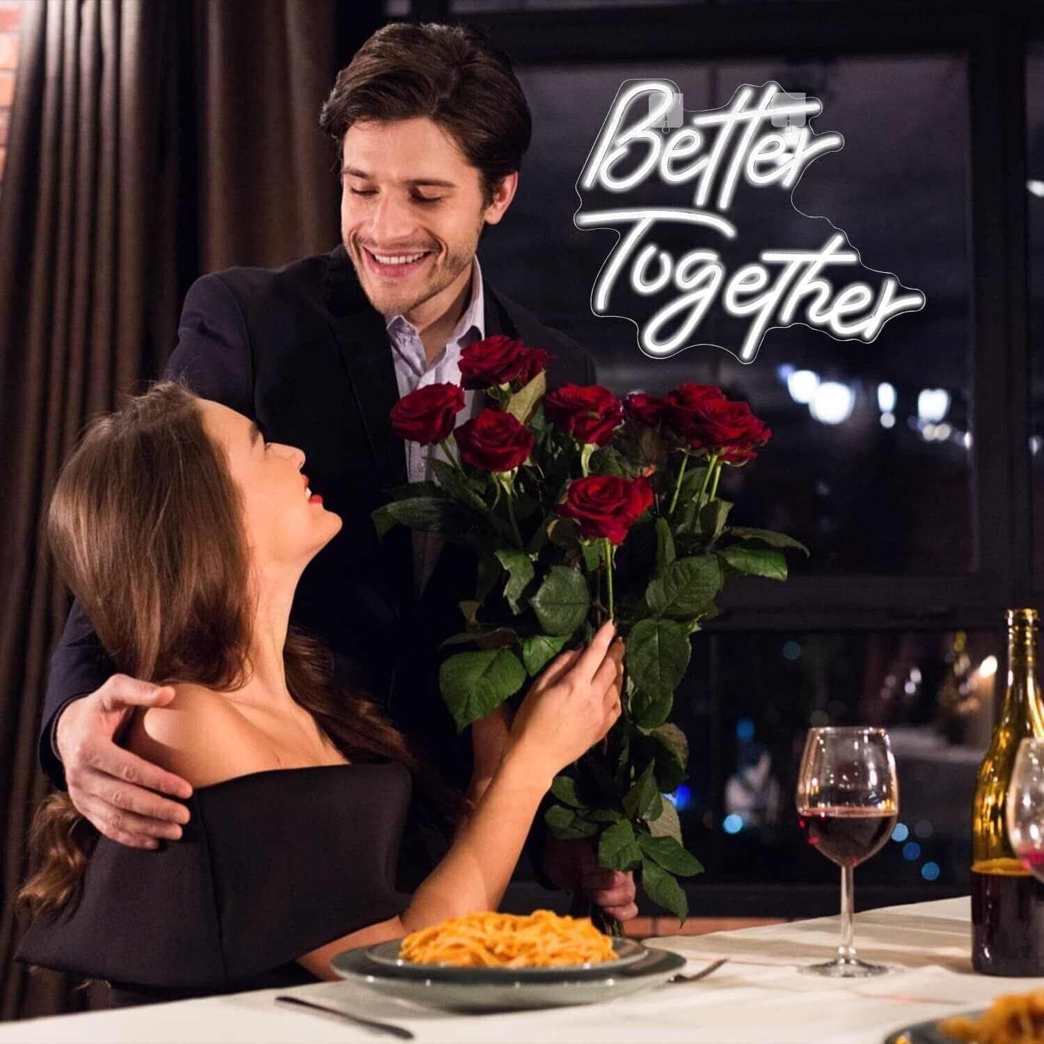 Better Together parole insegne al neon Luce al neon a led bianca calda Lettere - 4