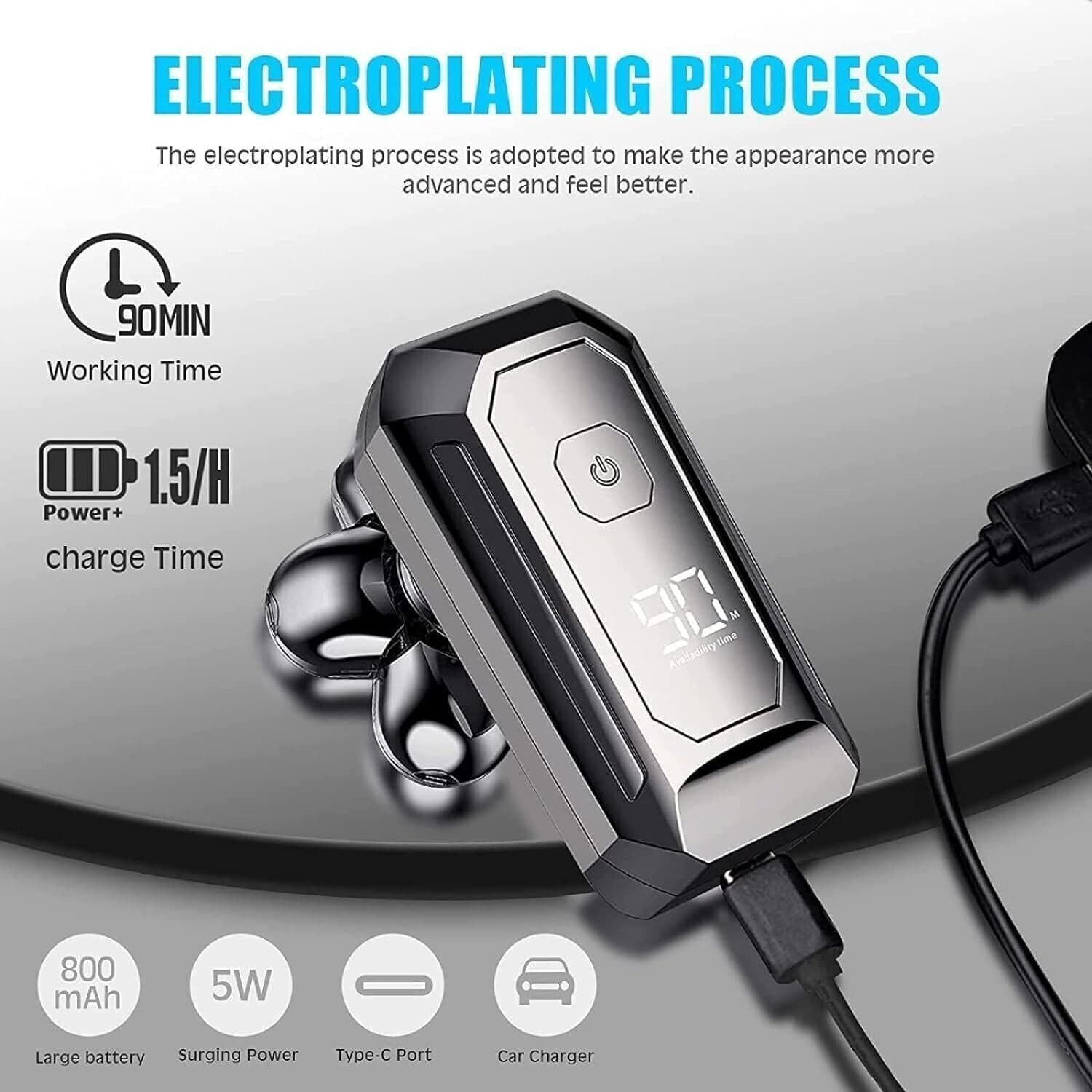 Rasoio Elettrico per Uomo, Asciutto/bagnato, Doppio Uso con Ricarica USB, Rasoio - 5