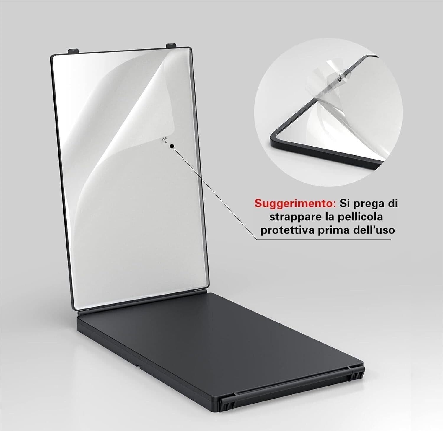 JUSRON Specchio Trucco a 3 Vie, Portatile Specchio a 360 Gradi Capelli, Specchio - 4