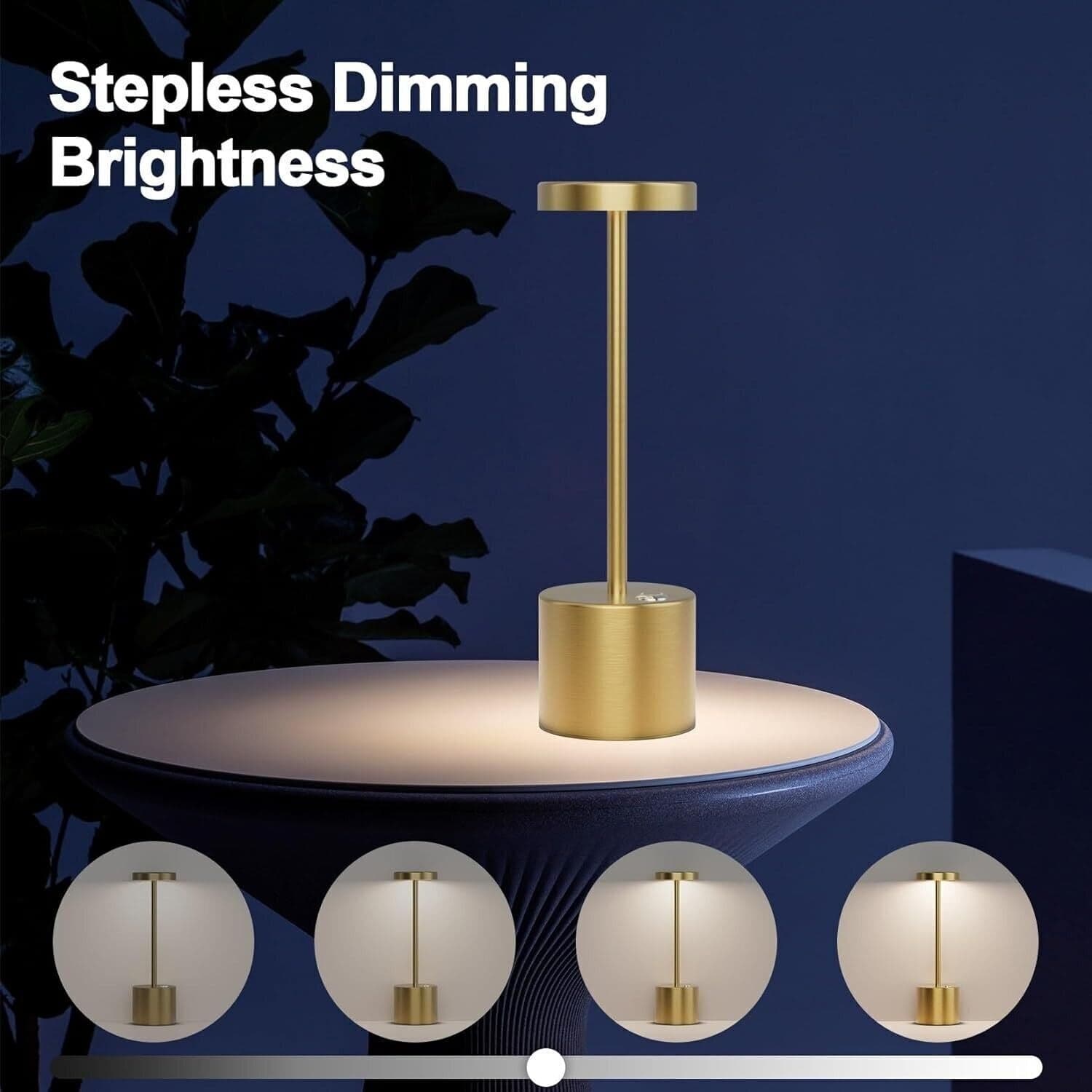 Lampada da tavolo LED senza fili Coinmit dorata, confezione da 2 lampade - 5