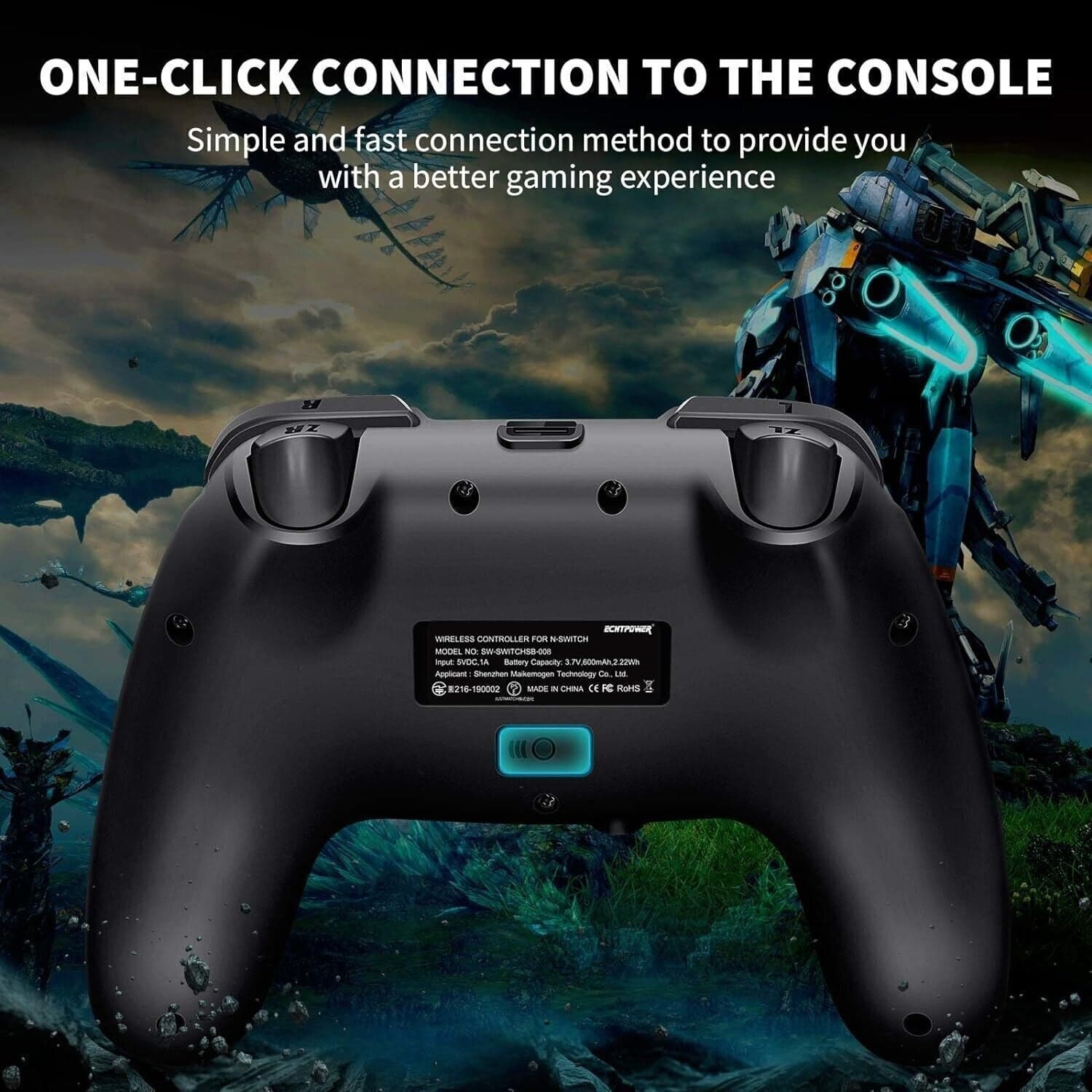 ECHTPower Controller per Nintendo Switch Lite Oled Bluetooth Wireless - 4