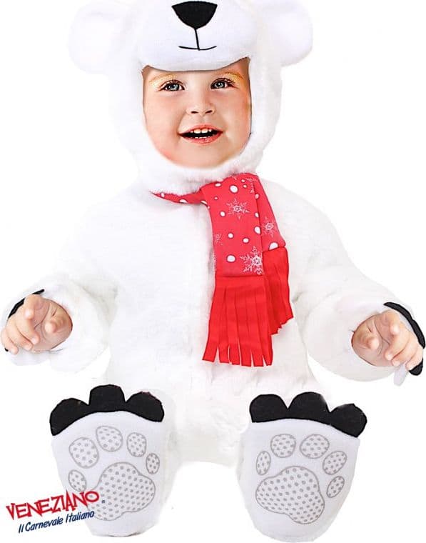Costume carnevale orsetto polare da 3 a 12 mesi - veneziano 54168 - 3