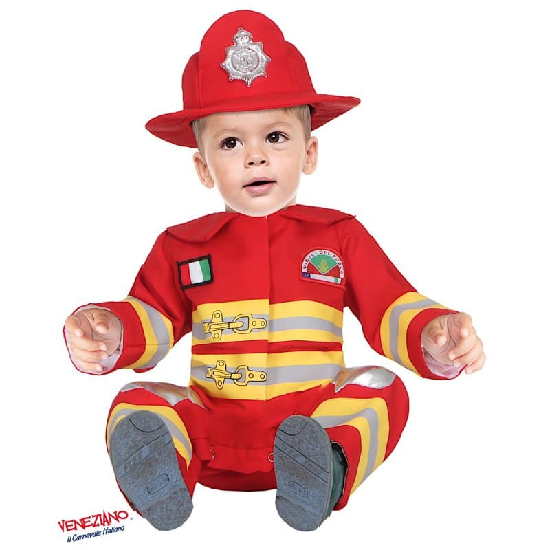 Costume carnevale piccolo vigile del fuoco da 3 a 24 mesi - veneziano 54189 - 3