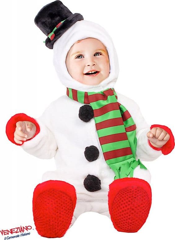 Costume carnevale pupazzo di neve da 3 a 12 mesi - veneziano 54170 - 3