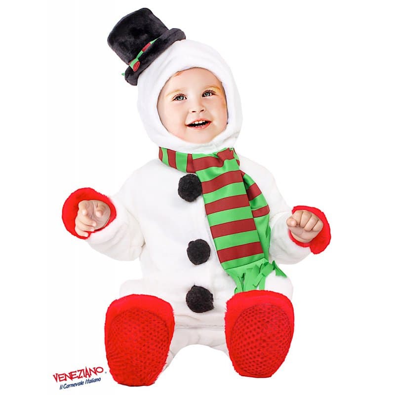 Costume carnevale pupazzo di neve da 3 a 12 mesi - veneziano 54170 - 3