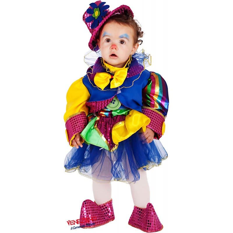 Costume carnevale piccola pagliaccetta da 0 a 3 anni - veneziano 50698 - 3