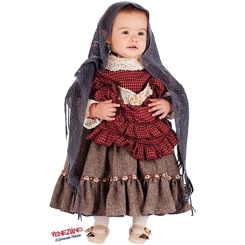 Costume carnevale piccola vecchietta da 0 a 3 anni - veneziano 3101 - 3