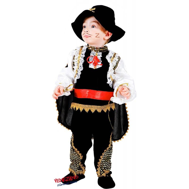 Costume carnevale piccolo cavaliere mascherato da 0 a 2 anni - veneziano 2927 - 3