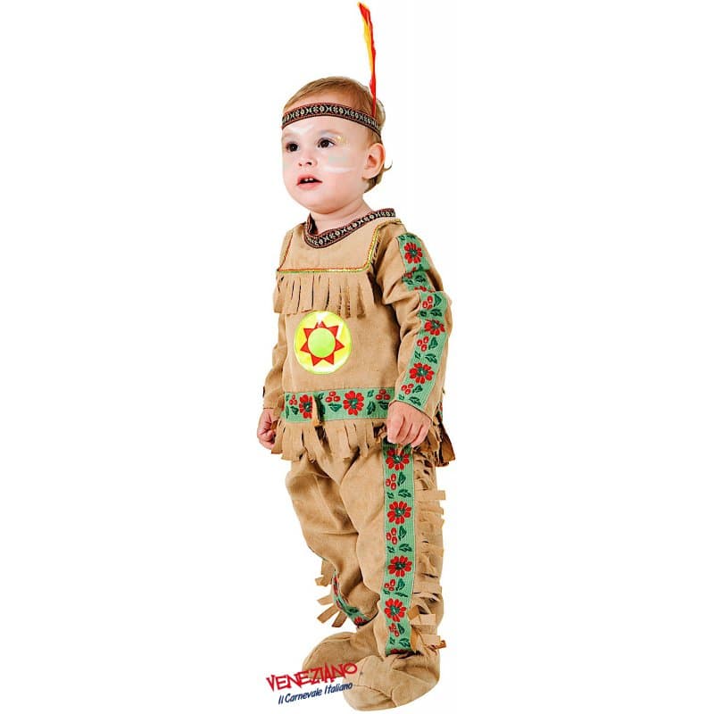 Costume carnevale piccolo indiano da 0 a 2 anni - veneziano 7701 - 3